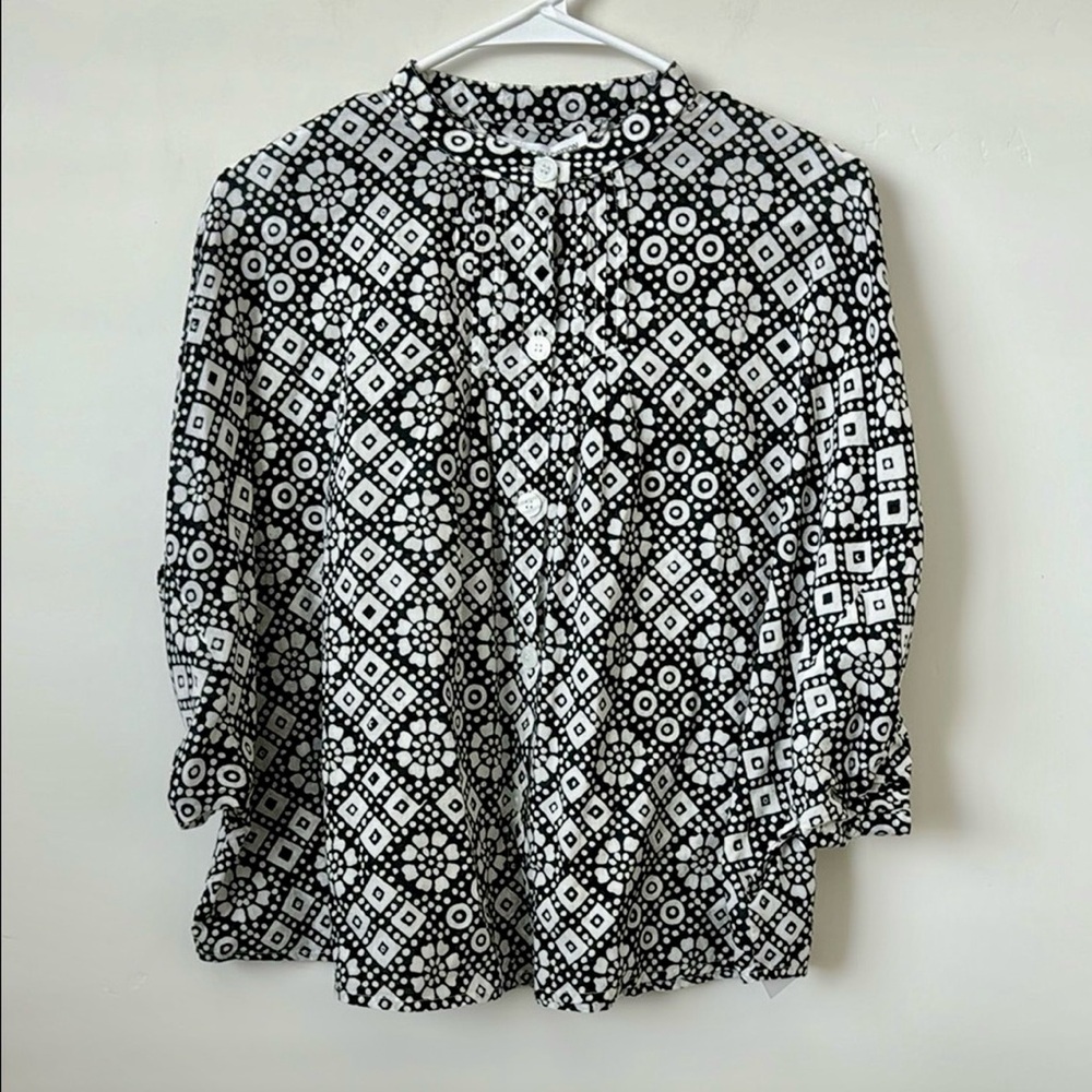 EMERSON FRY Mandarin Collar Top. O/S